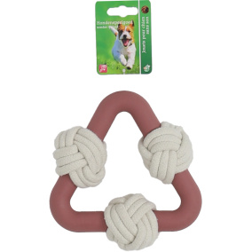 Boon Triangel Mass.Rub.Roze+3X Touwbal 15Cm