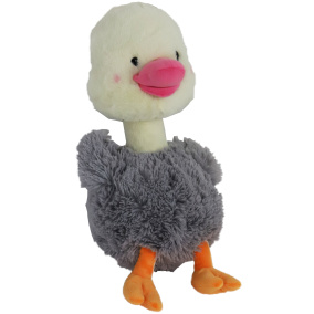 Boon Struisvogel Pluche Grijs/Wit+Piep 50Cm