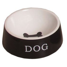 Boon Eetbak Steen Hond Zwart/Wit 16 Cm