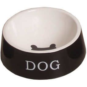 Boon Eetbak Steen Hond Zwart/Wit 20 Cm