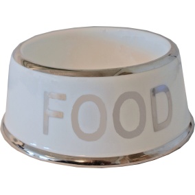 Boon Eetbak Steen Hond Food Wit/Zilver 18 Cm