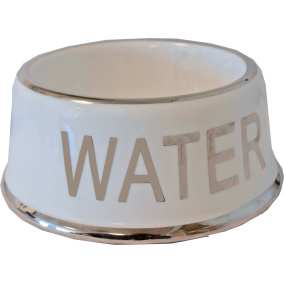 Boon Eetbak Steen Hond Water Wit/Zilver 18 Cm