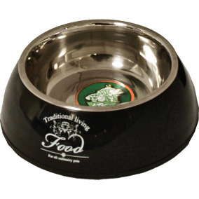 Boon Eetbak Pl./Rvs Hond Water/Food Zw 14Cm