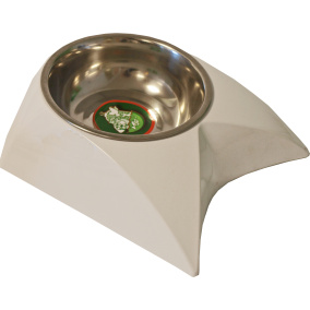 Boon Eetbak Pl./Rvs Hond Batman 1 Wit 15 Cm