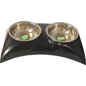 Boon Eetbak Pl./Rvs Hond Batman 2 Zwart 27 Cm