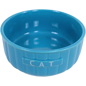 Boon Eetbak Steen Kat Ribbel Blauw 12 Cm