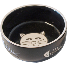 Boon Eetbak Steen Kat Zwart Met Graat 11 Cm
