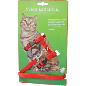 Boon Kattentuig Nylon Met Lijn Rood