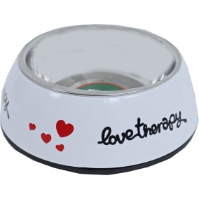 Boon Eetbak Pl./Rvs Kat Love Ther. Wit 14 Cm