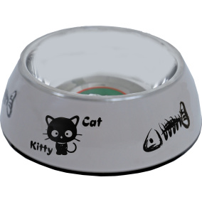 Boon Eetbak Pl./Rvs Kat Kitty Cat Taupe 14 Cm