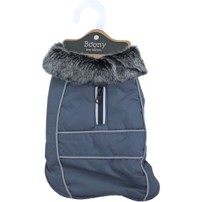 Boony Hondenjas Parka Bontkraag Grijs 20Cm