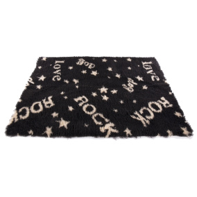 Vetbed Rock Zwart / Beige Gerecycled 75X50 Cm