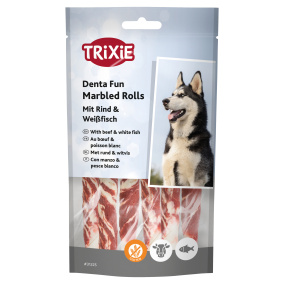 Trixie Denta Fun Marbled Beef Chewing Rolls 12 Cm 6 St 70 Gr