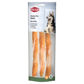 Trixie Denta Fun Chicken Chewing Rolls 28 Cm 3 St 250 Gr
