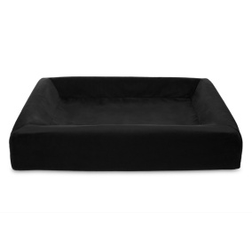 Bia Bed Royal Fluweel Hoes Hondenmand Zwart Bia-4 85X70X15 Cm