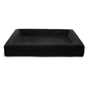 Bia Bed Royal Fluweel Hoes Hondenmand Zwart Bia-6 100X80X15 Cm
