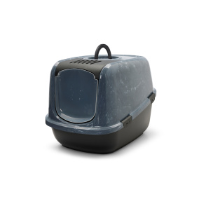 Savic Kattenbak Nestor Jumbo Marble Grijs / Zwart 66,5X48,5X46,5 Cm