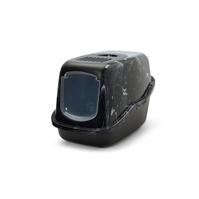 Savic Kattenbak Nestor Marble Zwart / Wit 56X39X38,5 Cm