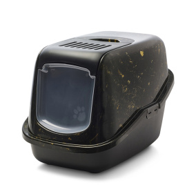 Savic Kattenbak Nestor Marble Zwart / Goud 56X39X38,5 Cm