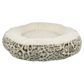 Trixie Hondenmand Leo Soft Rond Pluche Creme / Panterprint 50 Cm