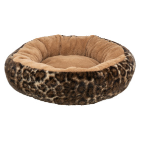 Trixie Hondenmand Leo Soft Rond Pluche Bruin / Panterprint 50 Cm