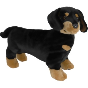 Boony Natural Deco Teckel Pluche Staand Zwart 45cm