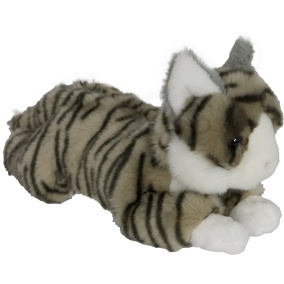 Boony Natural Deco Kat Pluche Liggend Grijs 30 Cm