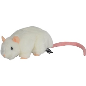 Boony Natural Deco Rat Pluche Liggend Wit 22 Cm