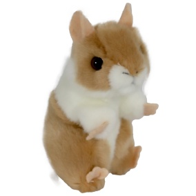 Boony Natural Deco Hamster Pluche Zittend Wit/bruin 13 Cm